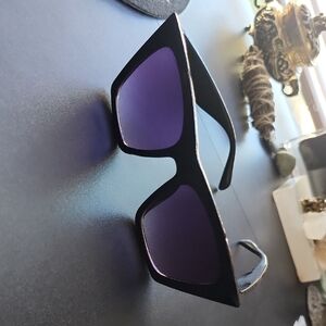 Stylish Black Sunglasses with Purple Lenses